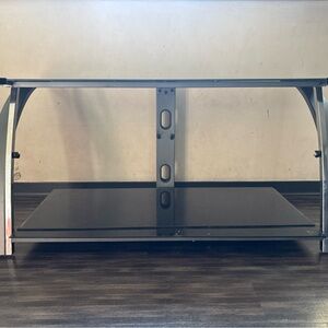 Contemporary Black Glass TV Stand